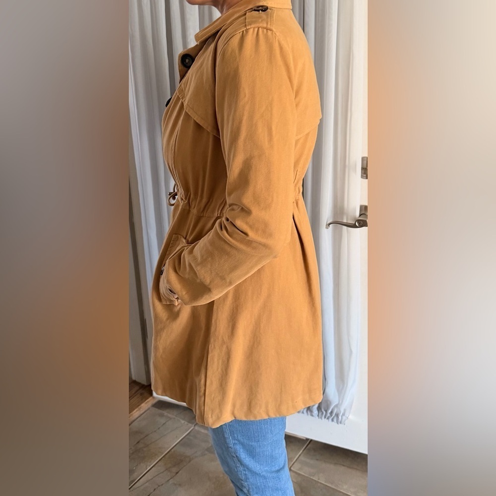 Rails Camel Buttoned Trench Coat Small - Picture 3 of 10